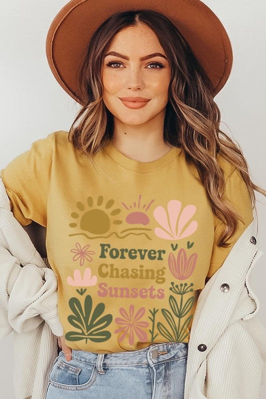 Forever Chasing Sunsets Graphic Plus Tee